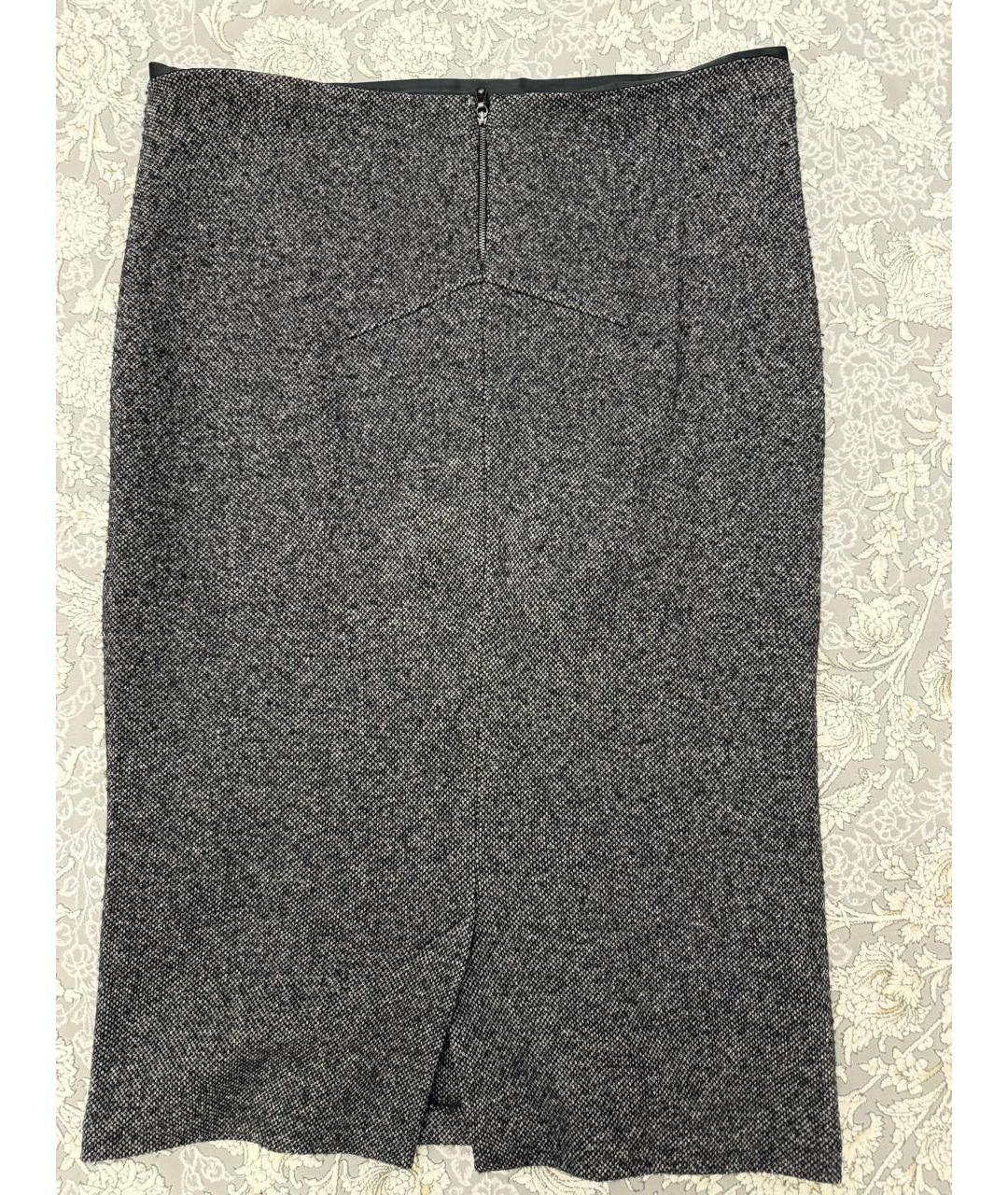 ERMANNO SCERVINO Серая шерстяная юбка миди, фото 2