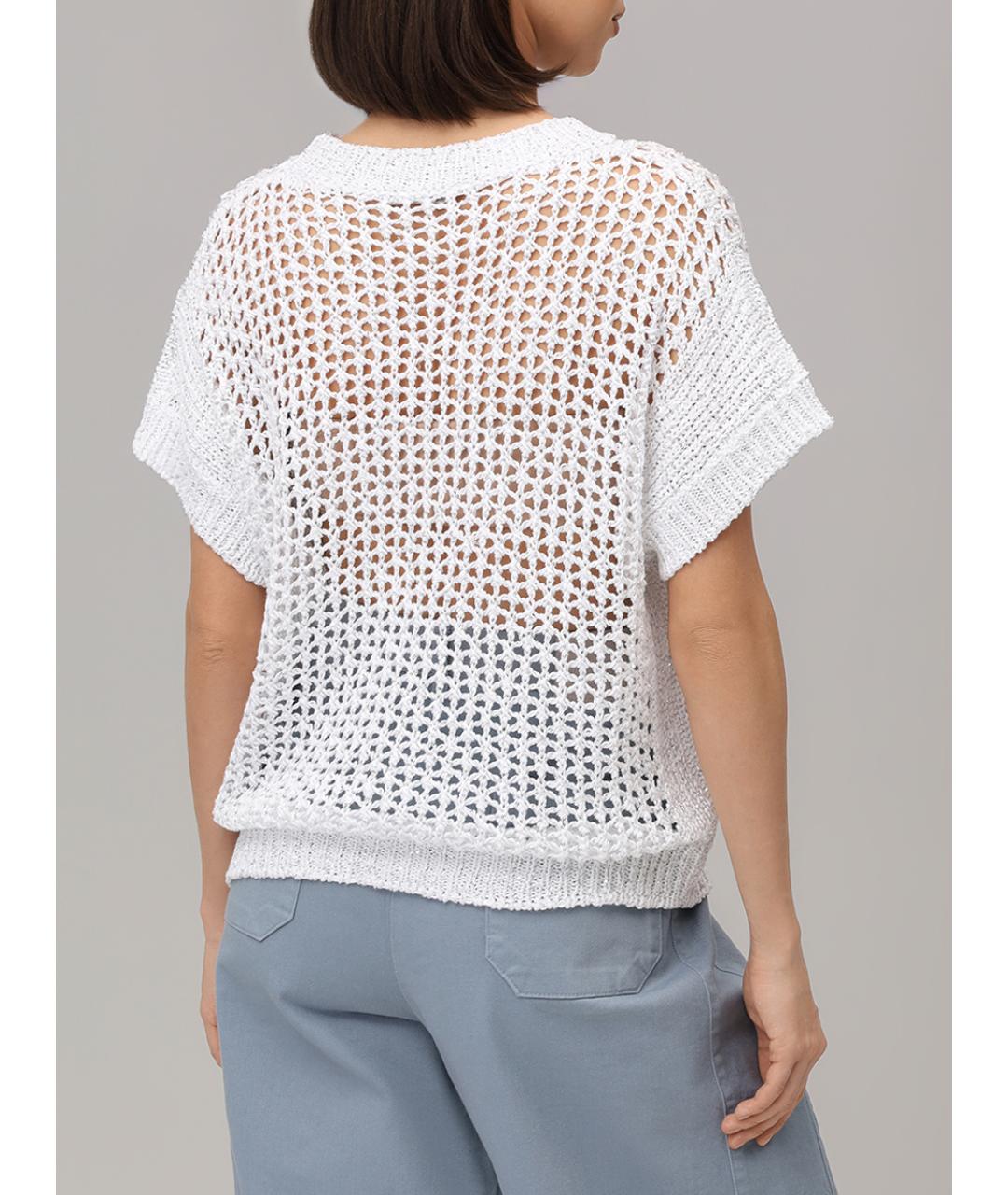 PANICALE Белый хлопковый джемпер / свитер, фото 3