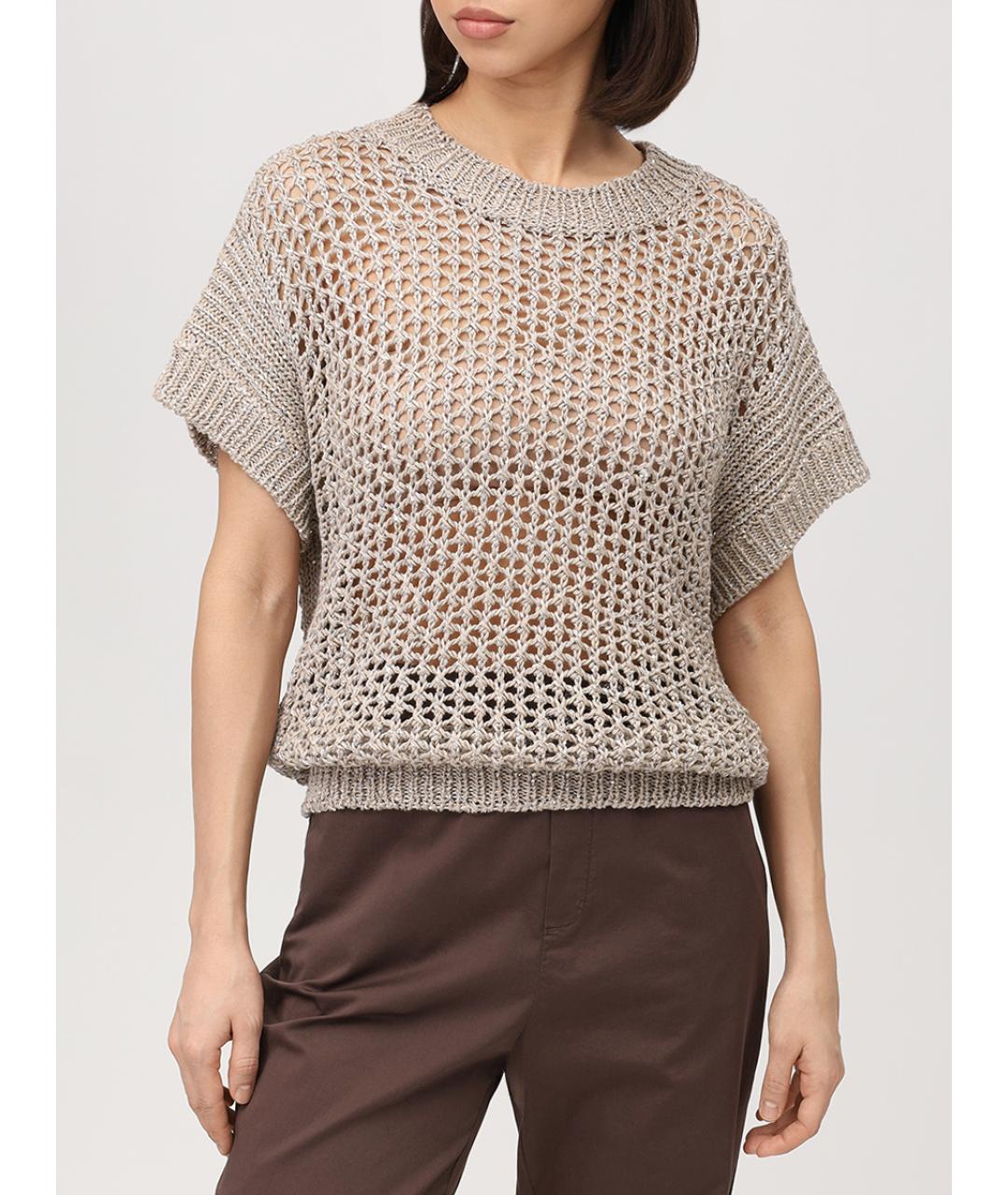 PANICALE Бежевый хлопковый джемпер / свитер, фото 4