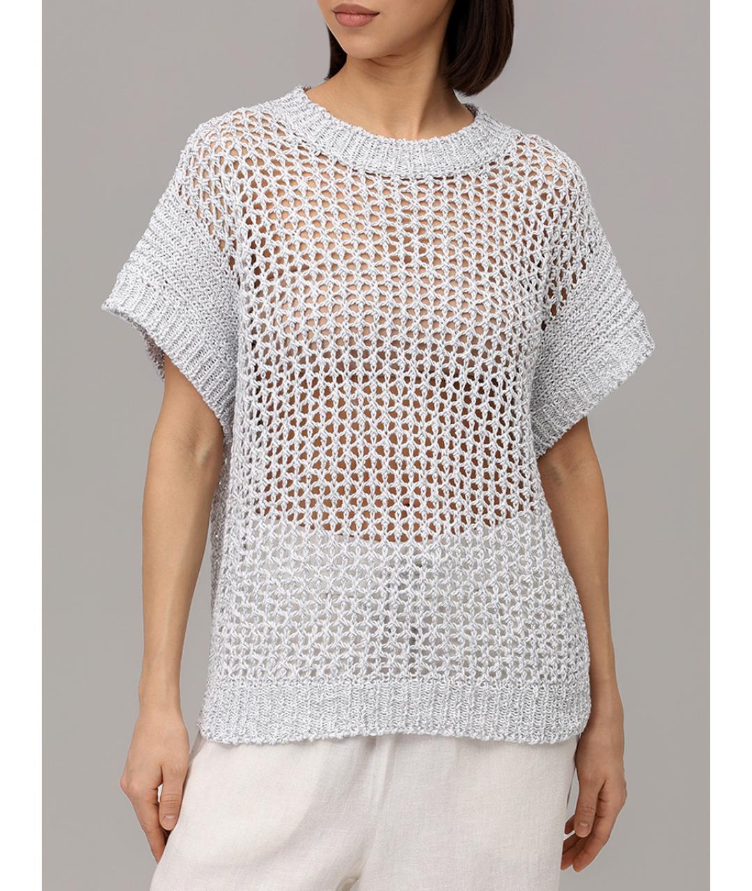 PANICALE Серый хлопковый джемпер / свитер, фото 4