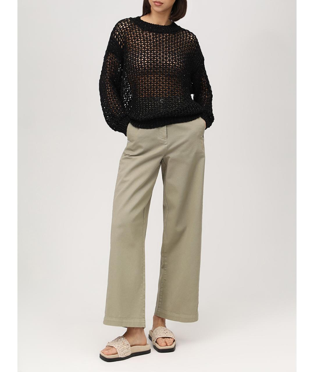 PANICALE Черный хлопковый джемпер / свитер, фото 2