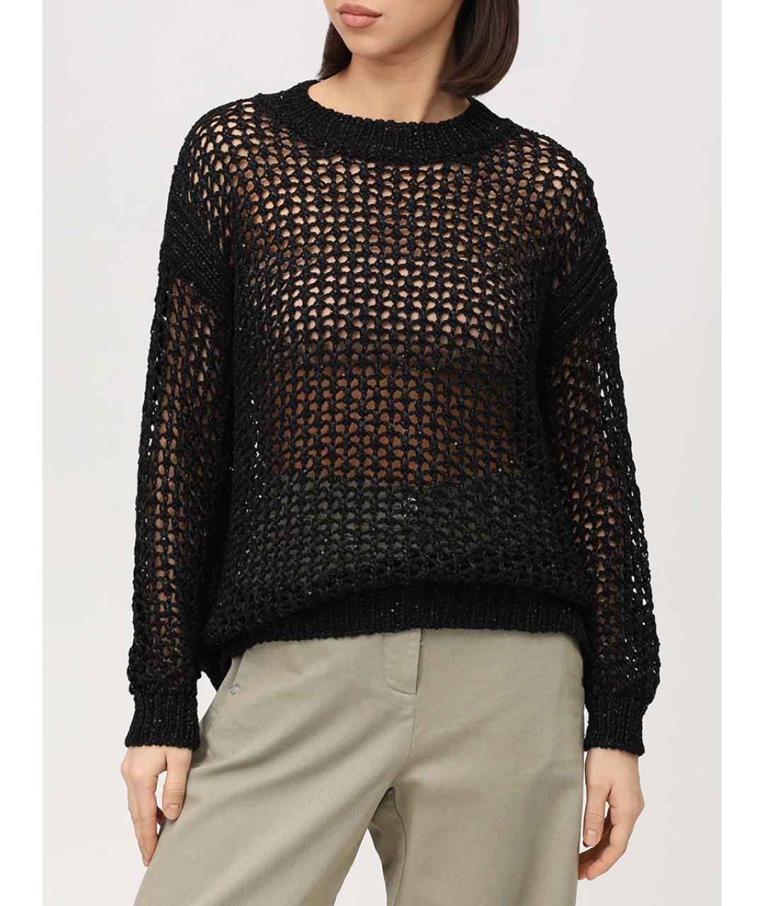 PANICALE Черный хлопковый джемпер / свитер, фото 4