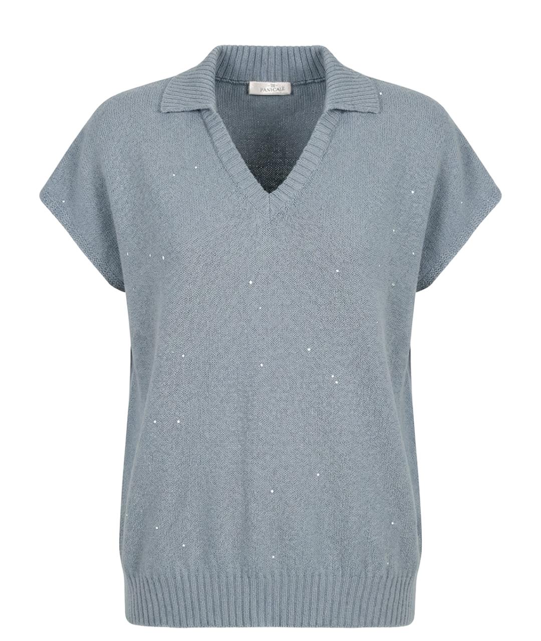 PANICALE Голубой хлопковый джемпер / свитер, фото 1