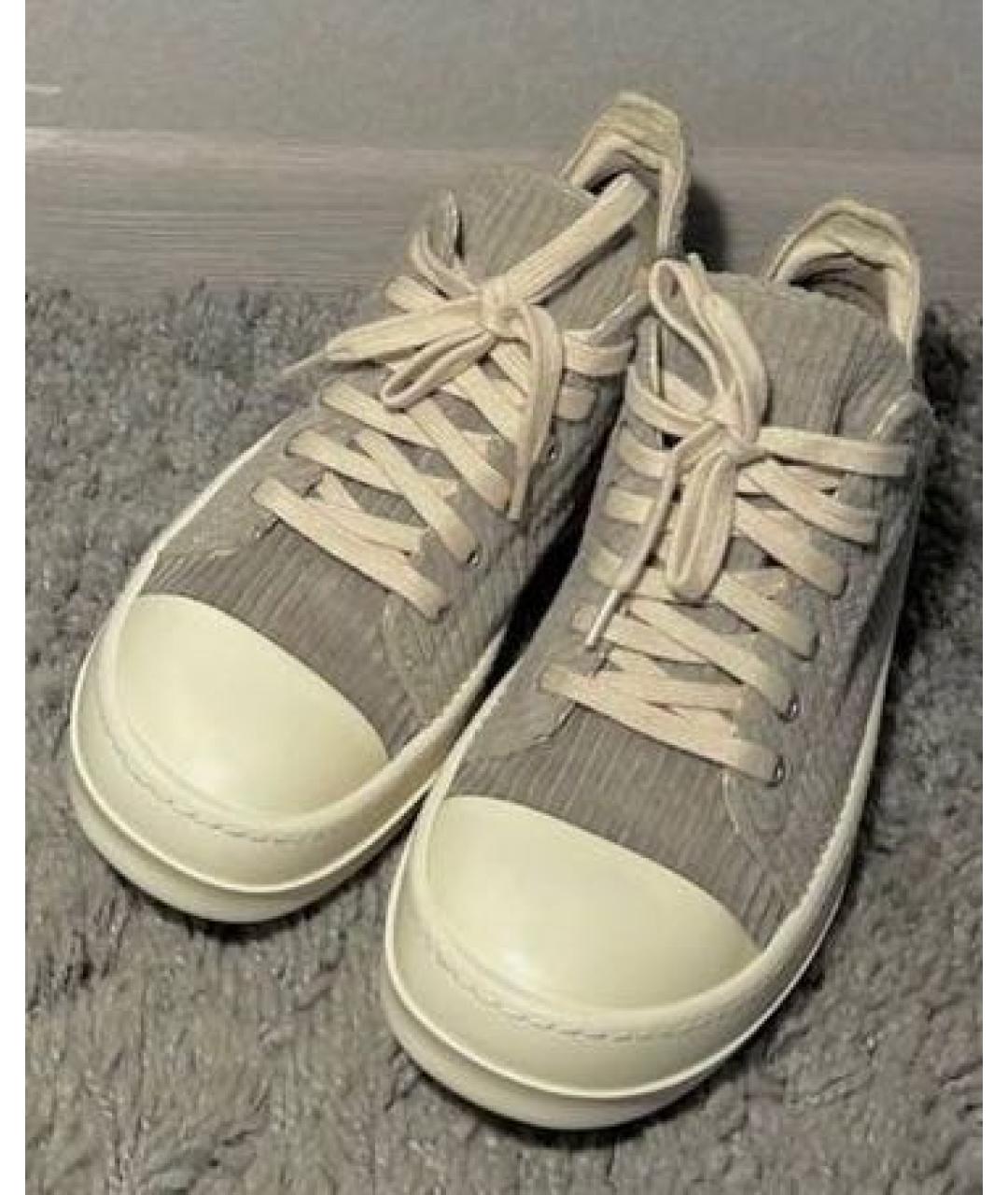 RICK OWENS DRKSHDW Серые текстильные кеды, фото 2