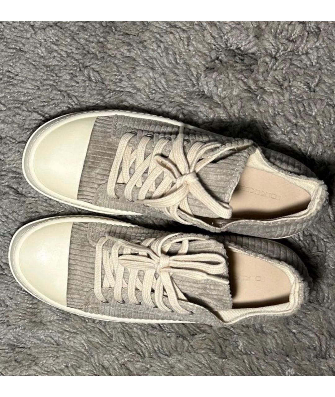 RICK OWENS DRKSHDW Серые текстильные кеды, фото 3