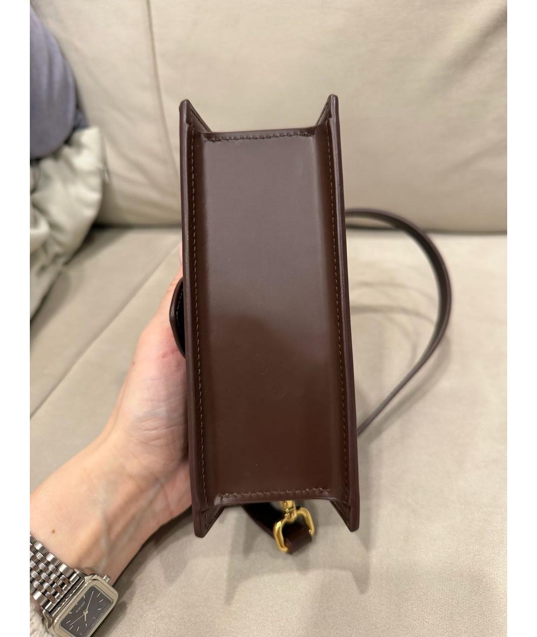 JACQUEMUS Коричневая кожаная сумка через плечо, фото 5