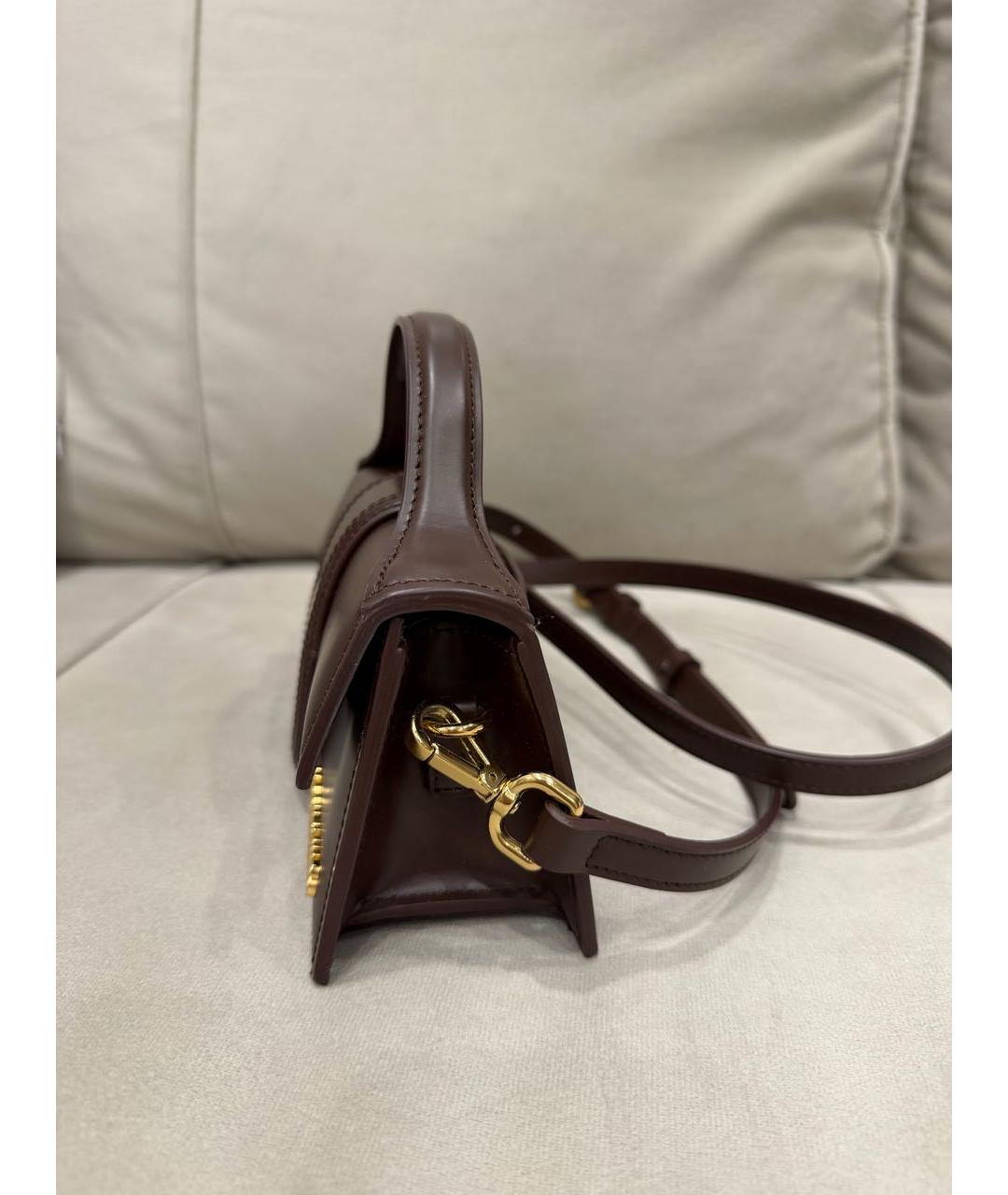 JACQUEMUS Коричневая кожаная сумка через плечо, фото 3