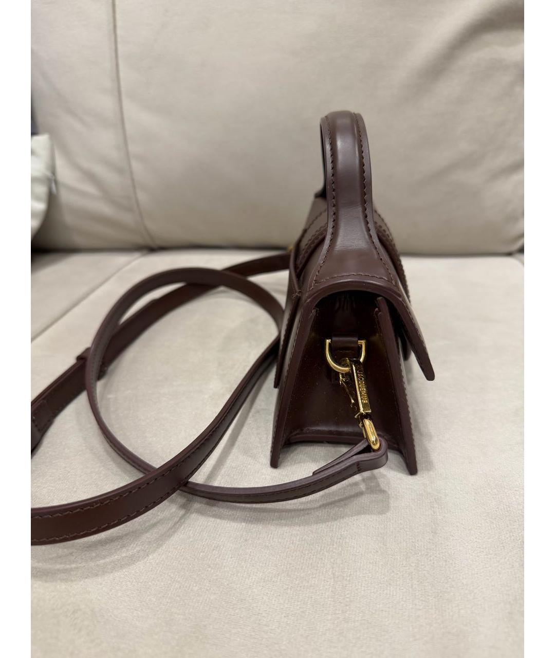 JACQUEMUS Коричневая кожаная сумка через плечо, фото 4