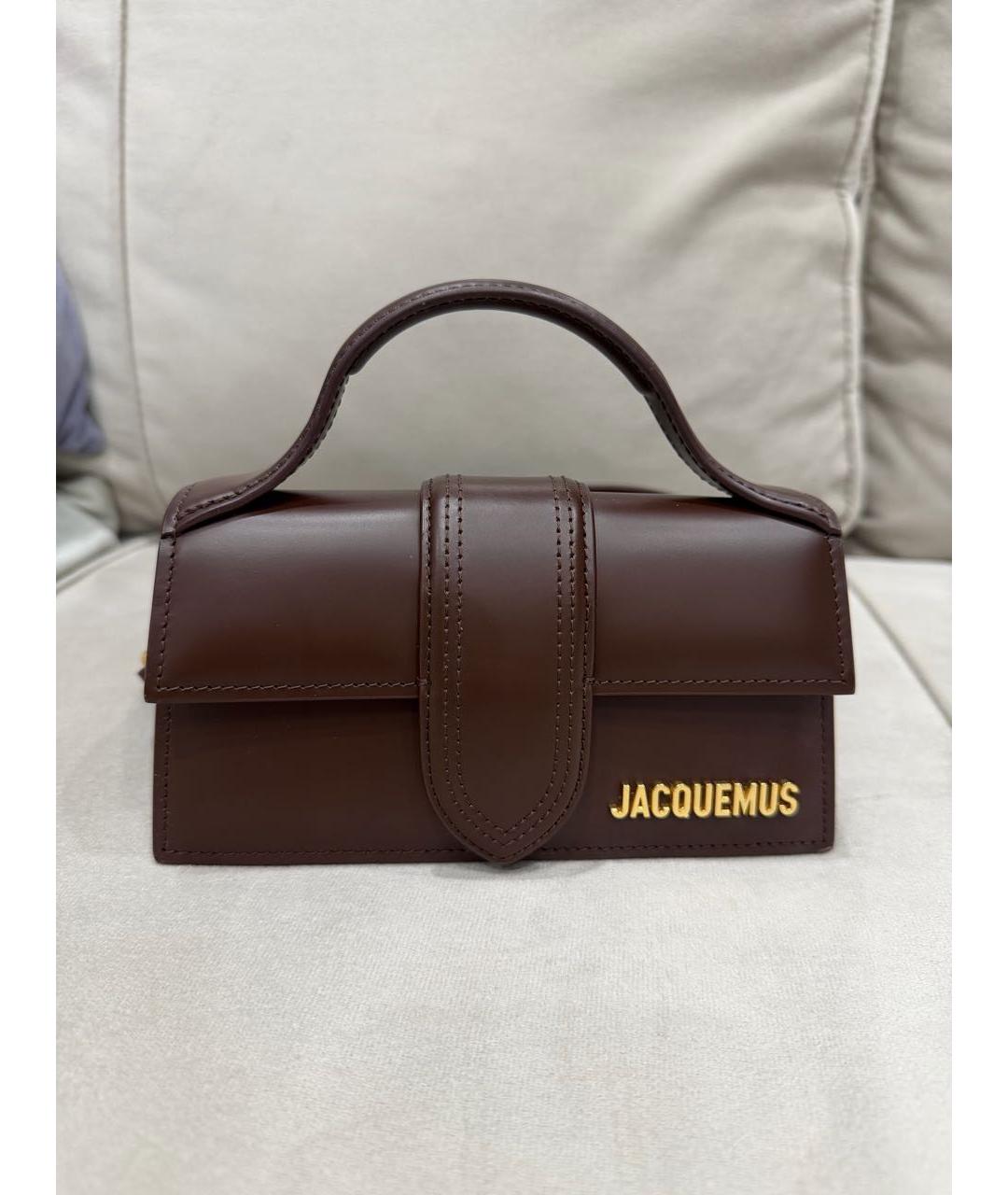 JACQUEMUS Коричневая кожаная сумка через плечо, фото 7