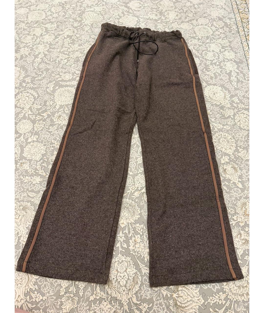 LOUIS VUITTON Коричневые шерстяные брюки широкие, фото 5