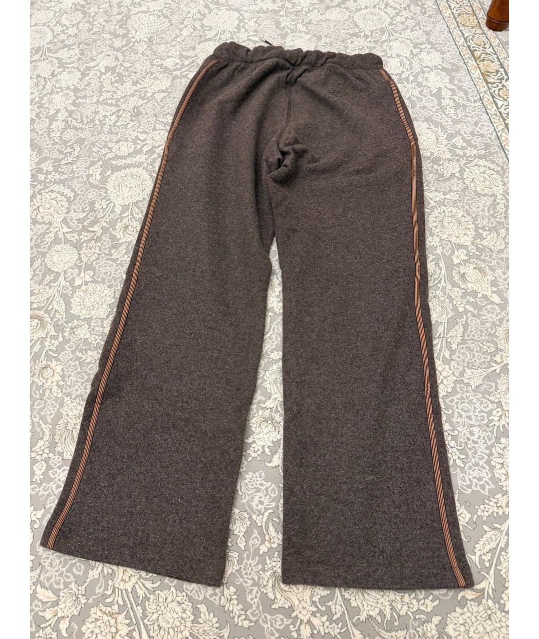 LOUIS VUITTON Коричневые шерстяные брюки широкие, фото 2