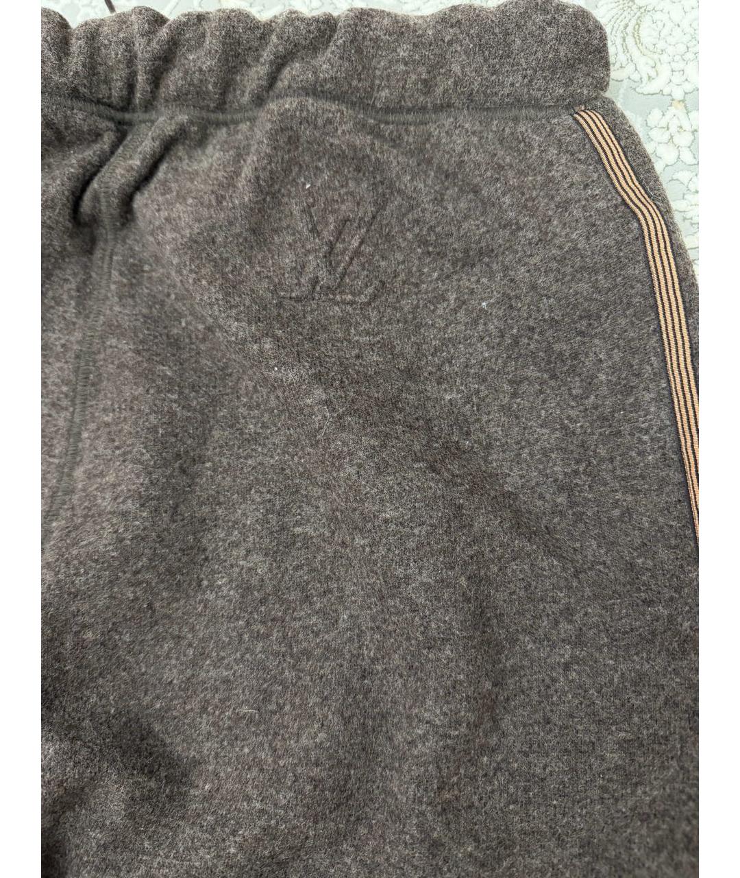 LOUIS VUITTON Коричневые шерстяные брюки широкие, фото 4