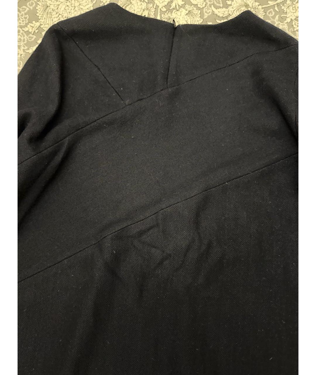 JIL SANDER Темно-синее шерстяное повседневное платье, фото 3