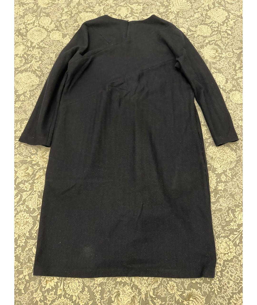 JIL SANDER Темно-синее шерстяное повседневное платье, фото 2