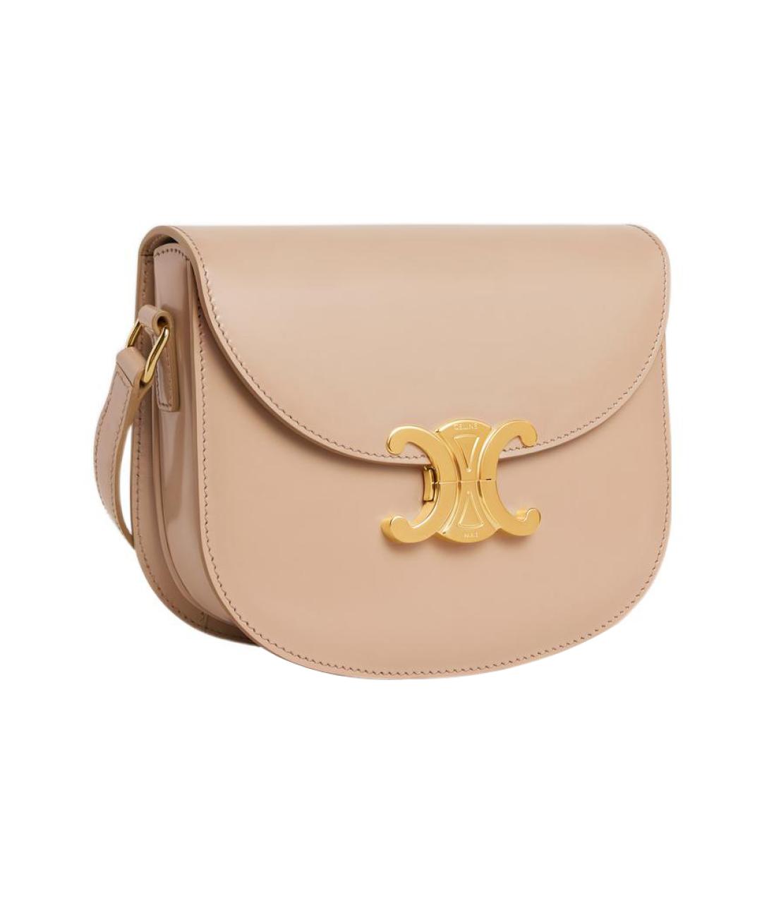 CELINE Розовая кожаная сумка через плечо, фото 4