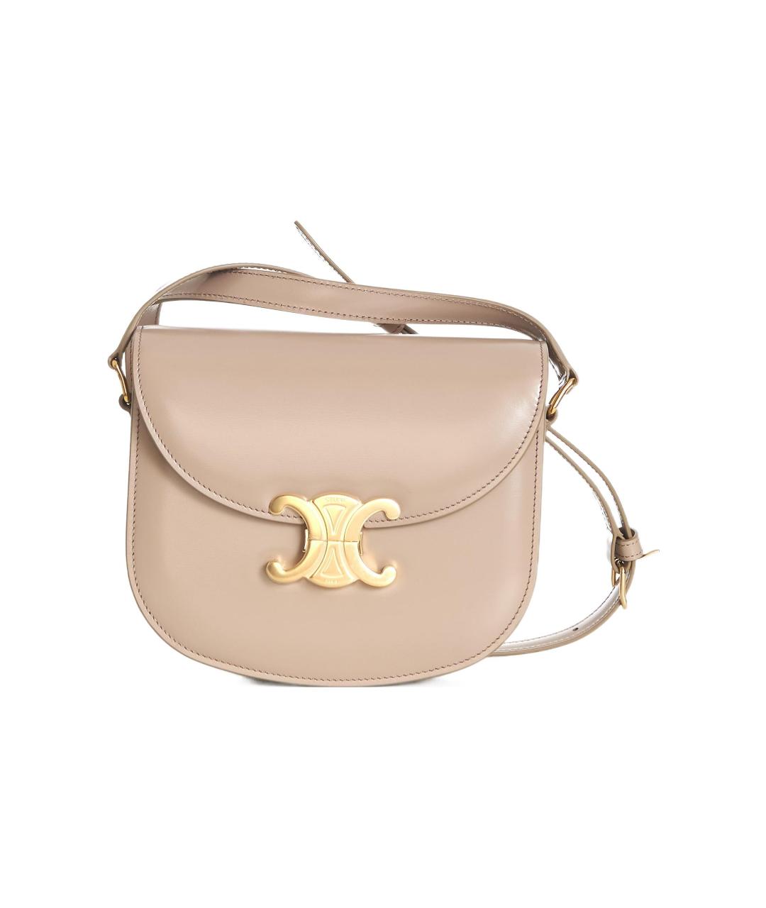 CELINE Розовая кожаная сумка через плечо, фото 3