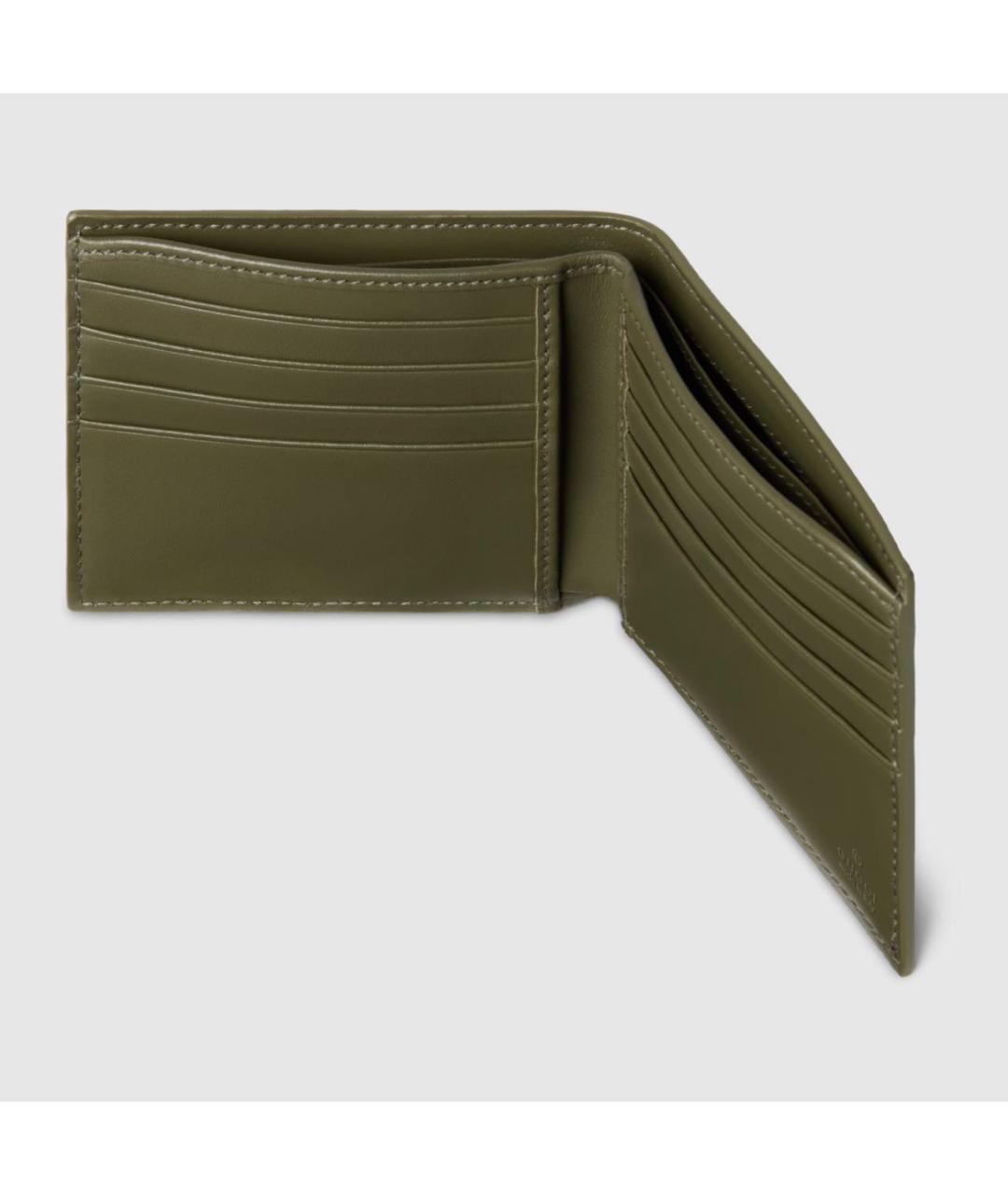 GUCCI Зеленый кожаный кошелек, фото 4