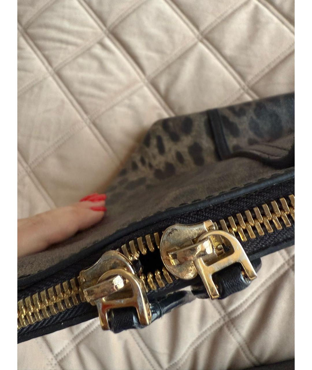 DOLCE&GABBANA Серая кожаная сумка тоут, фото 6