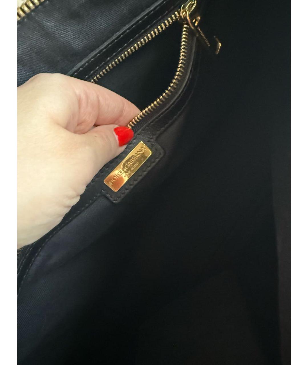 DOLCE&GABBANA Серая кожаная сумка тоут, фото 5