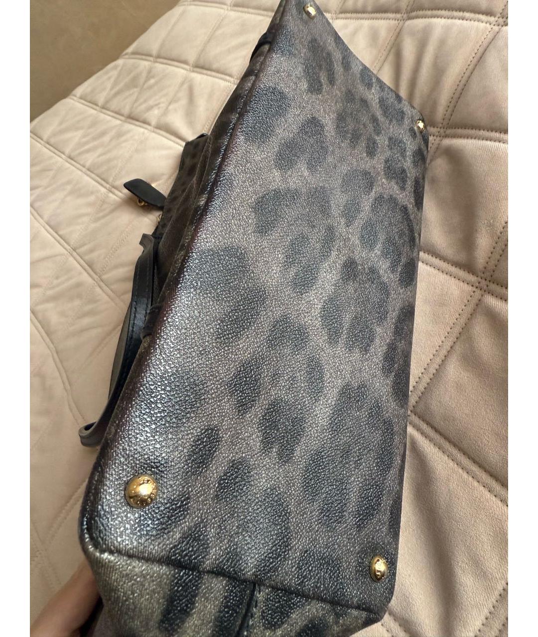 DOLCE&GABBANA Серая кожаная сумка тоут, фото 3