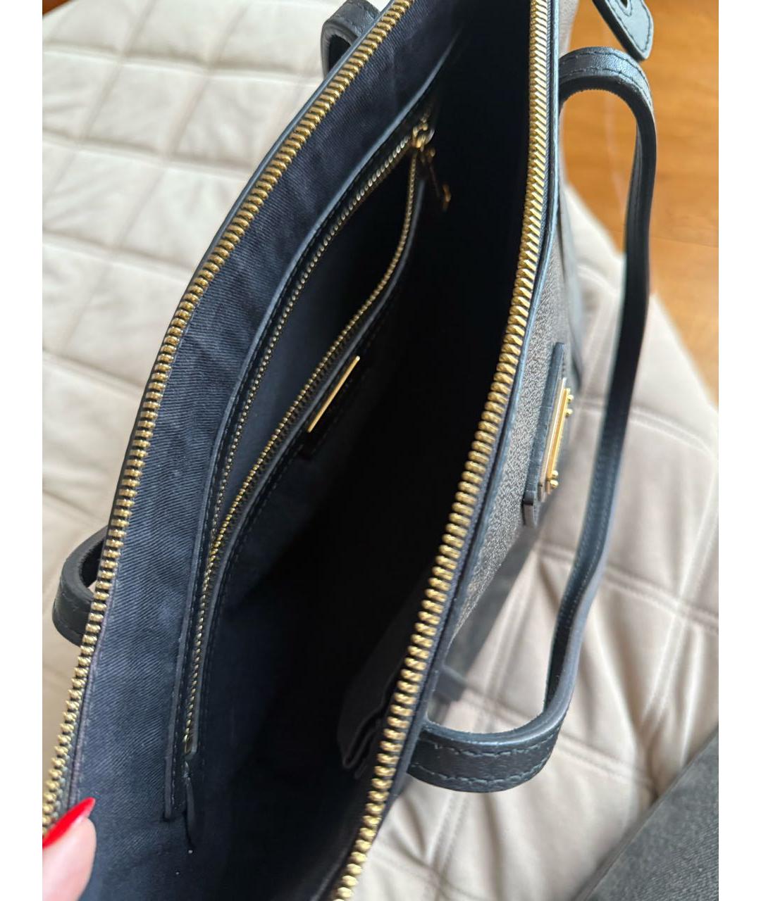 DOLCE&GABBANA Серая кожаная сумка тоут, фото 4