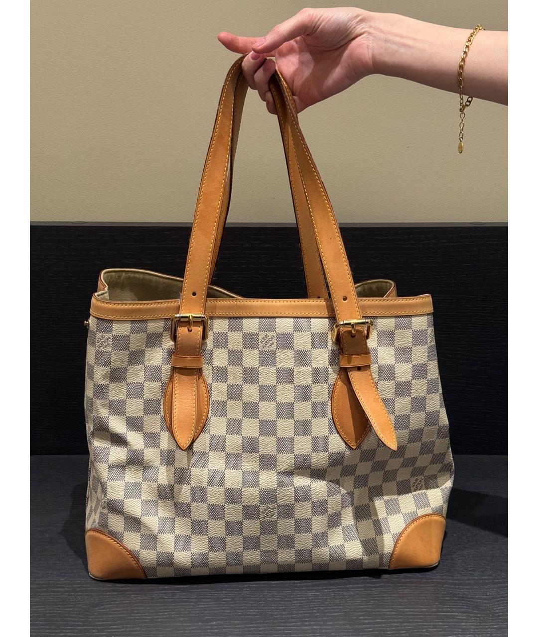 LOUIS VUITTON Белая кожаная сумка тоут, фото 3