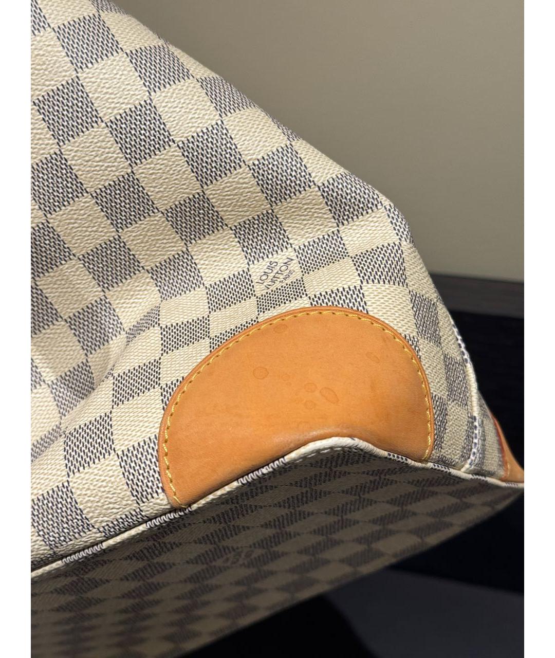 LOUIS VUITTON Белая кожаная сумка тоут, фото 6