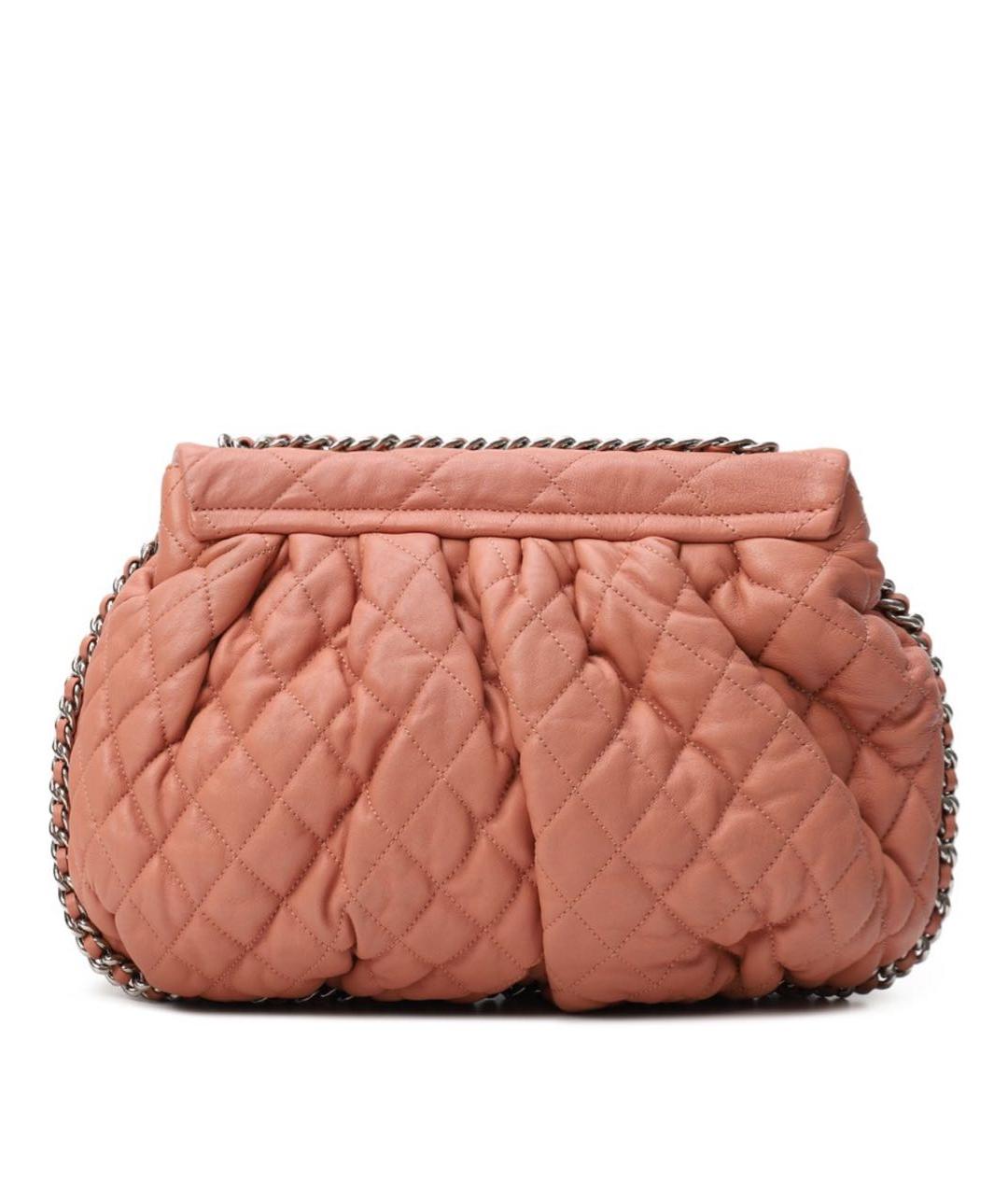 CHANEL Коралловая кожаная сумка через плечо, фото 3