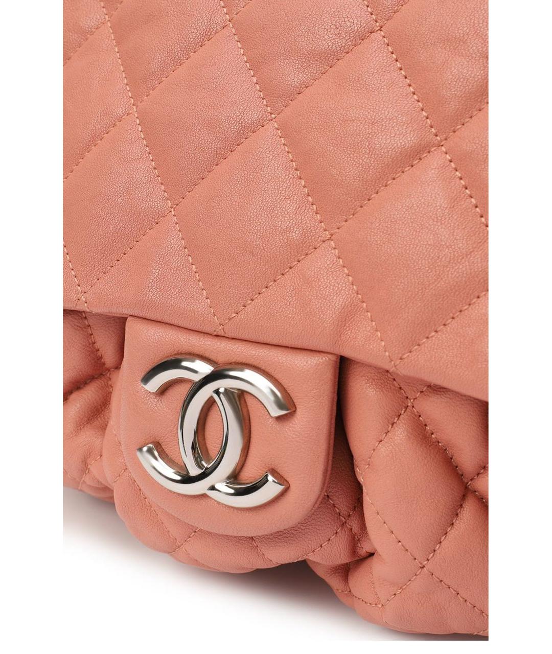CHANEL Коралловая кожаная сумка через плечо, фото 7