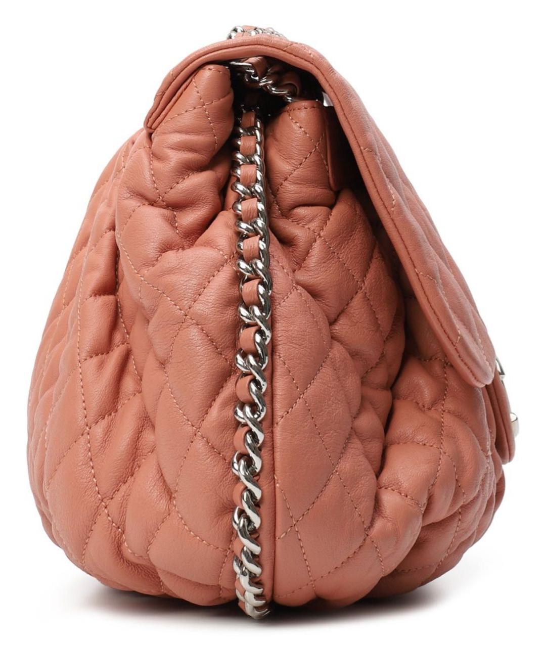 CHANEL Коралловая кожаная сумка через плечо, фото 5