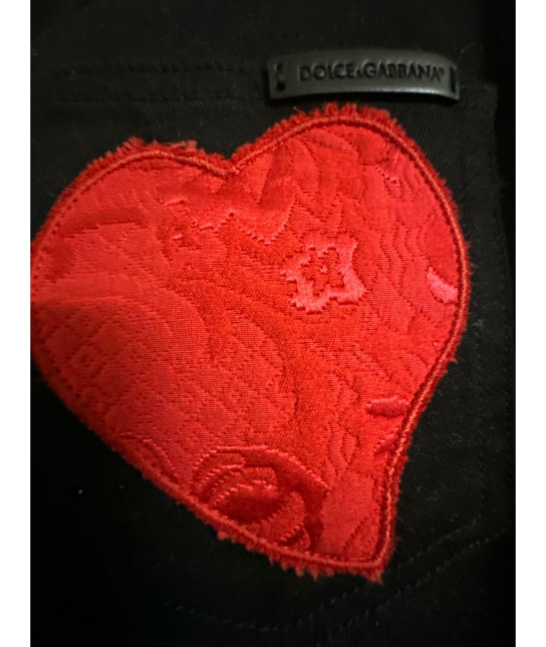 DOLCE&GABBANA Черные хлопко-полиэстеровые джинсы слим, фото 4