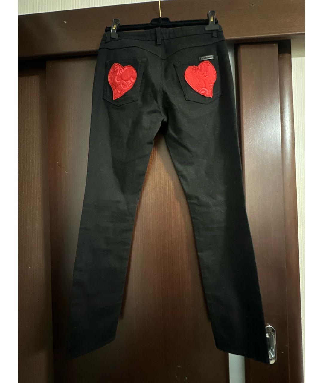 DOLCE&GABBANA Черные хлопко-полиэстеровые джинсы слим, фото 2