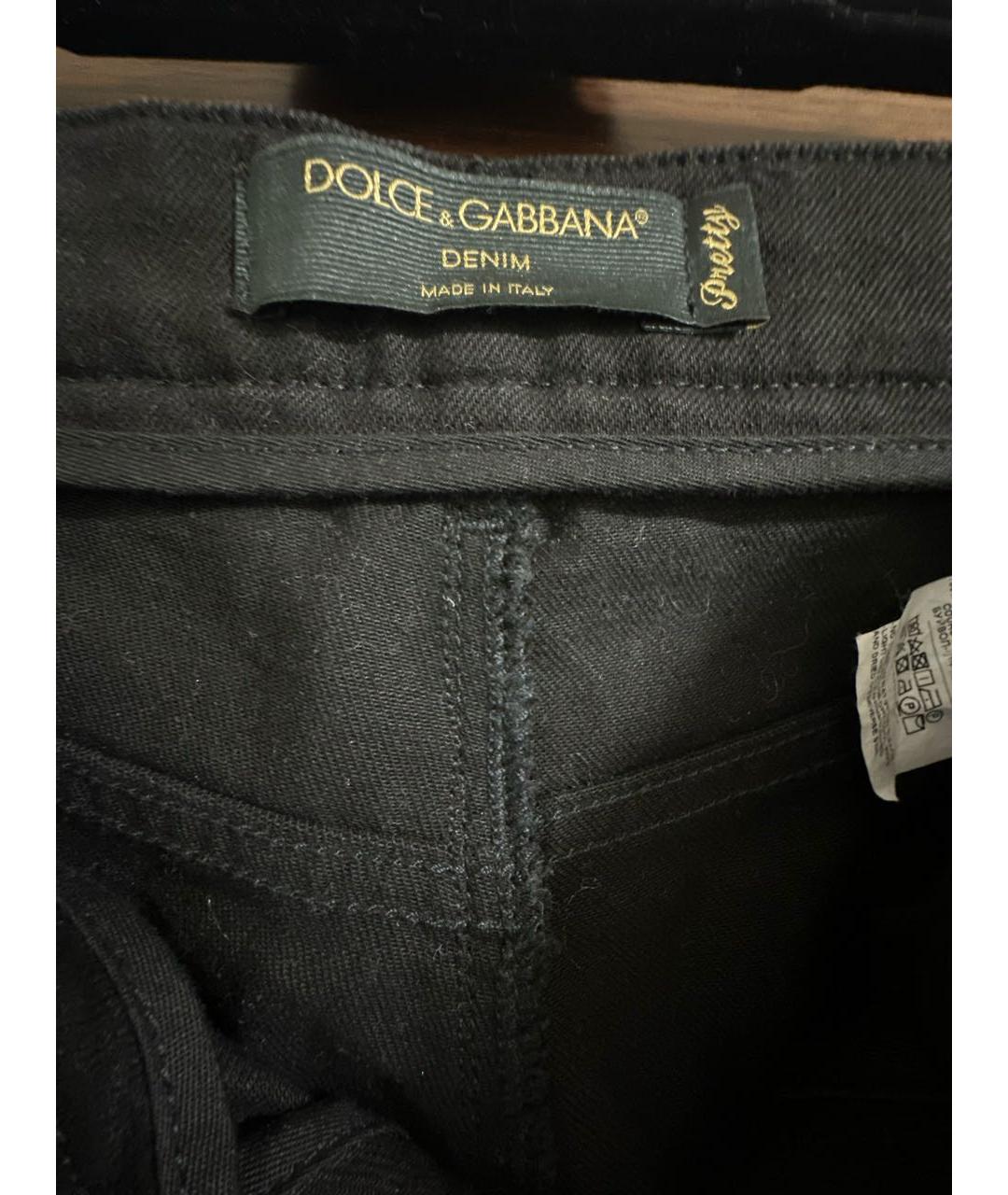 DOLCE&GABBANA Черные хлопко-полиэстеровые джинсы слим, фото 3