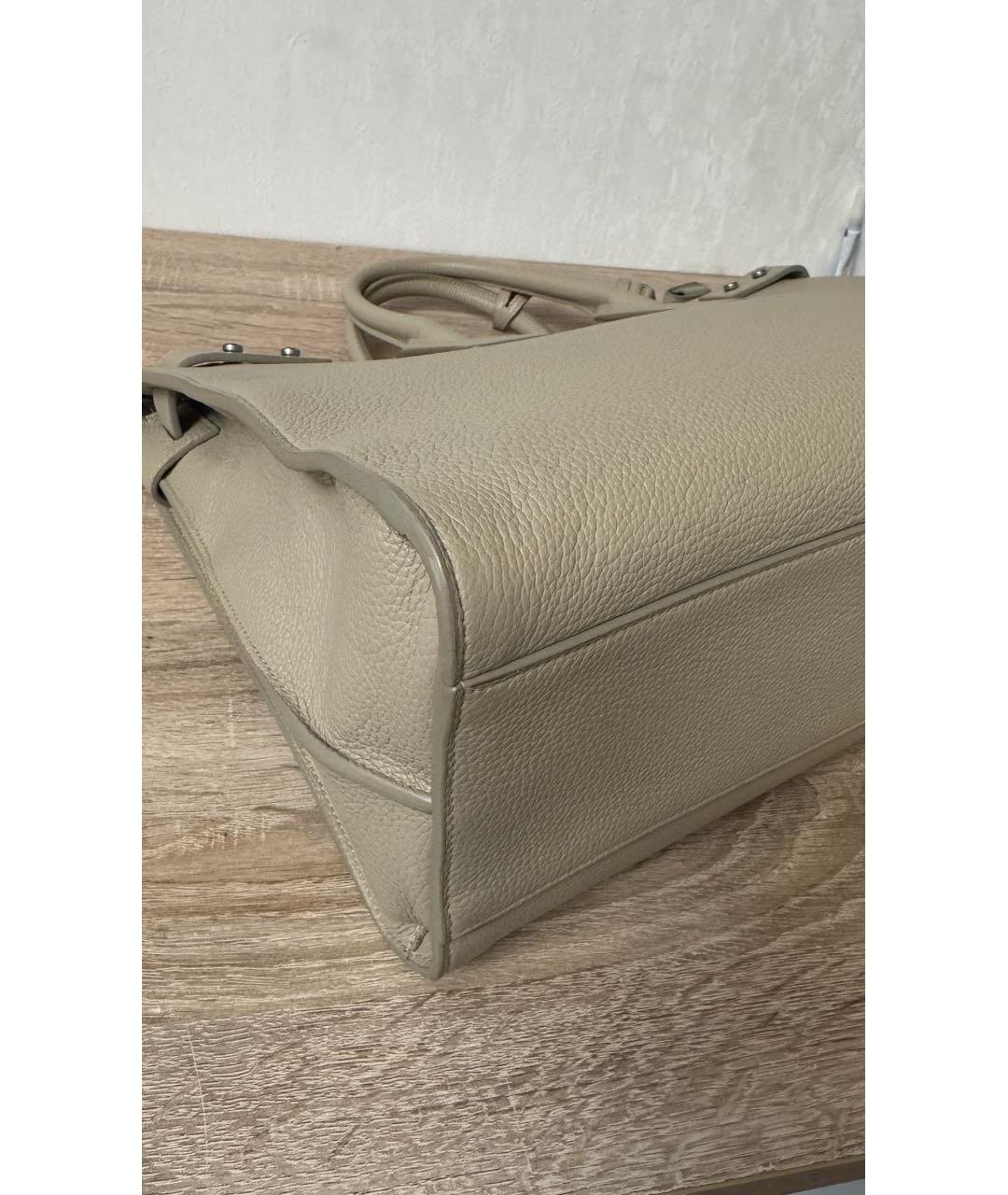 SAINT LAURENT Кожаная сумка с короткими ручками, фото 6