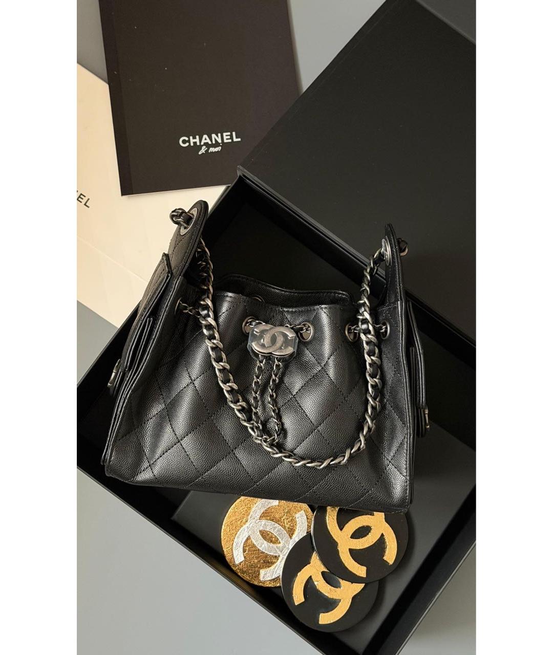 CHANEL Черная кожаная сумка через плечо, фото 2