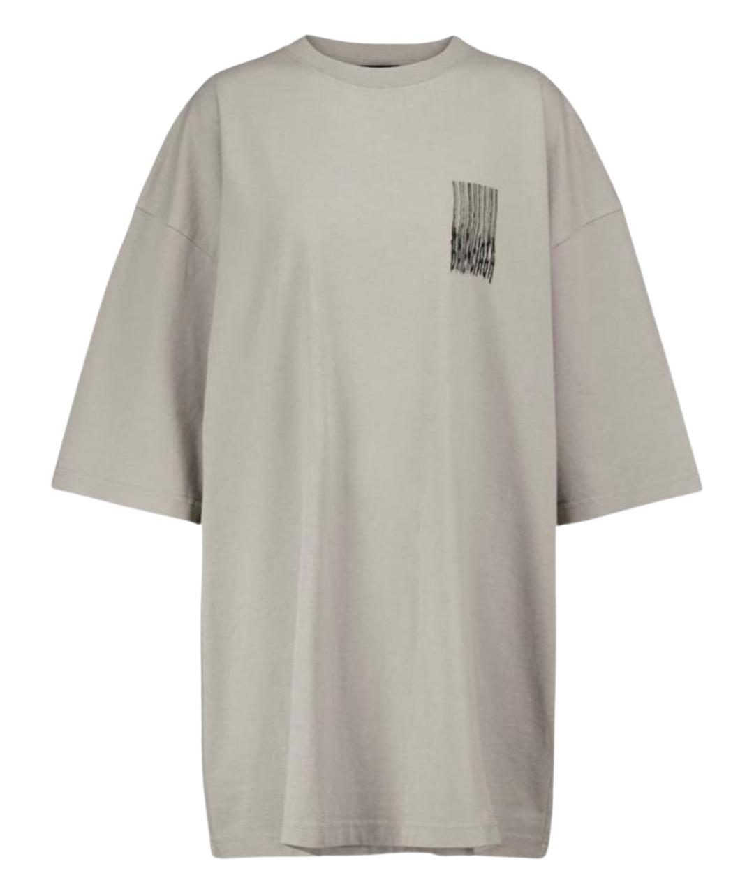 BALENCIAGA Хаки хлопковая футболка, фото 1