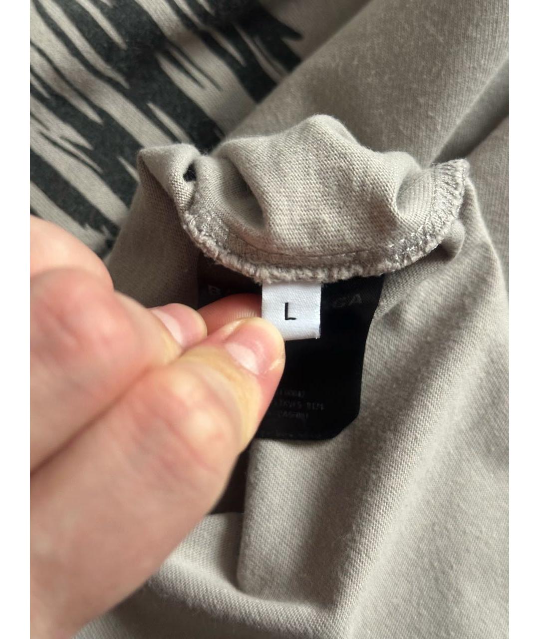 BALENCIAGA Хаки хлопковая футболка, фото 6