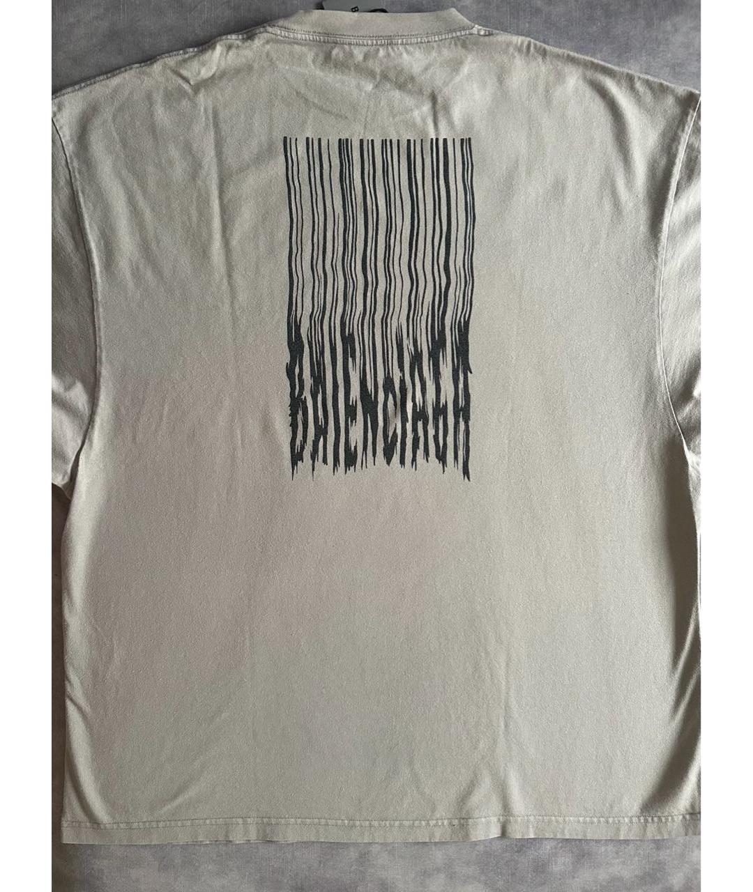 BALENCIAGA Хаки хлопковая футболка, фото 4
