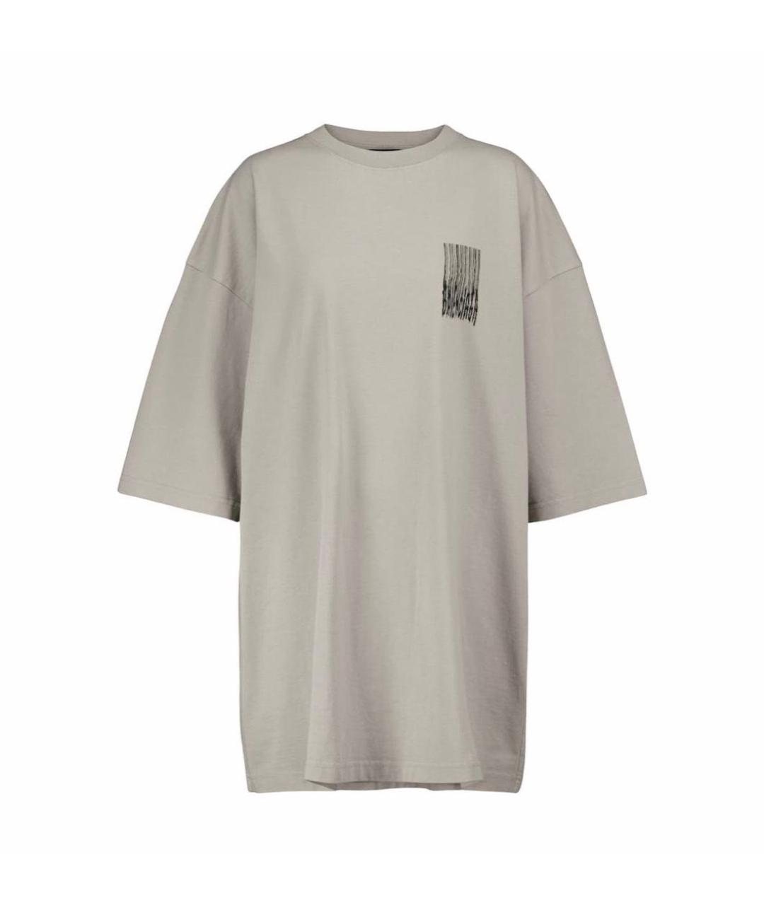 BALENCIAGA Хаки хлопковая футболка, фото 7