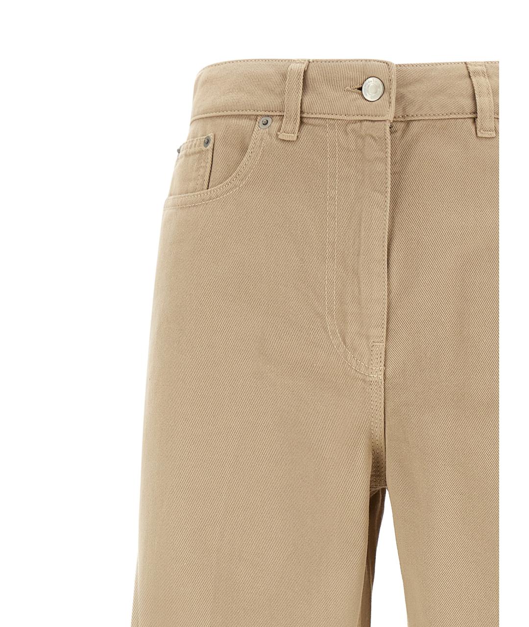 NUDE Бежевые хлопковые прямые брюки, фото 2