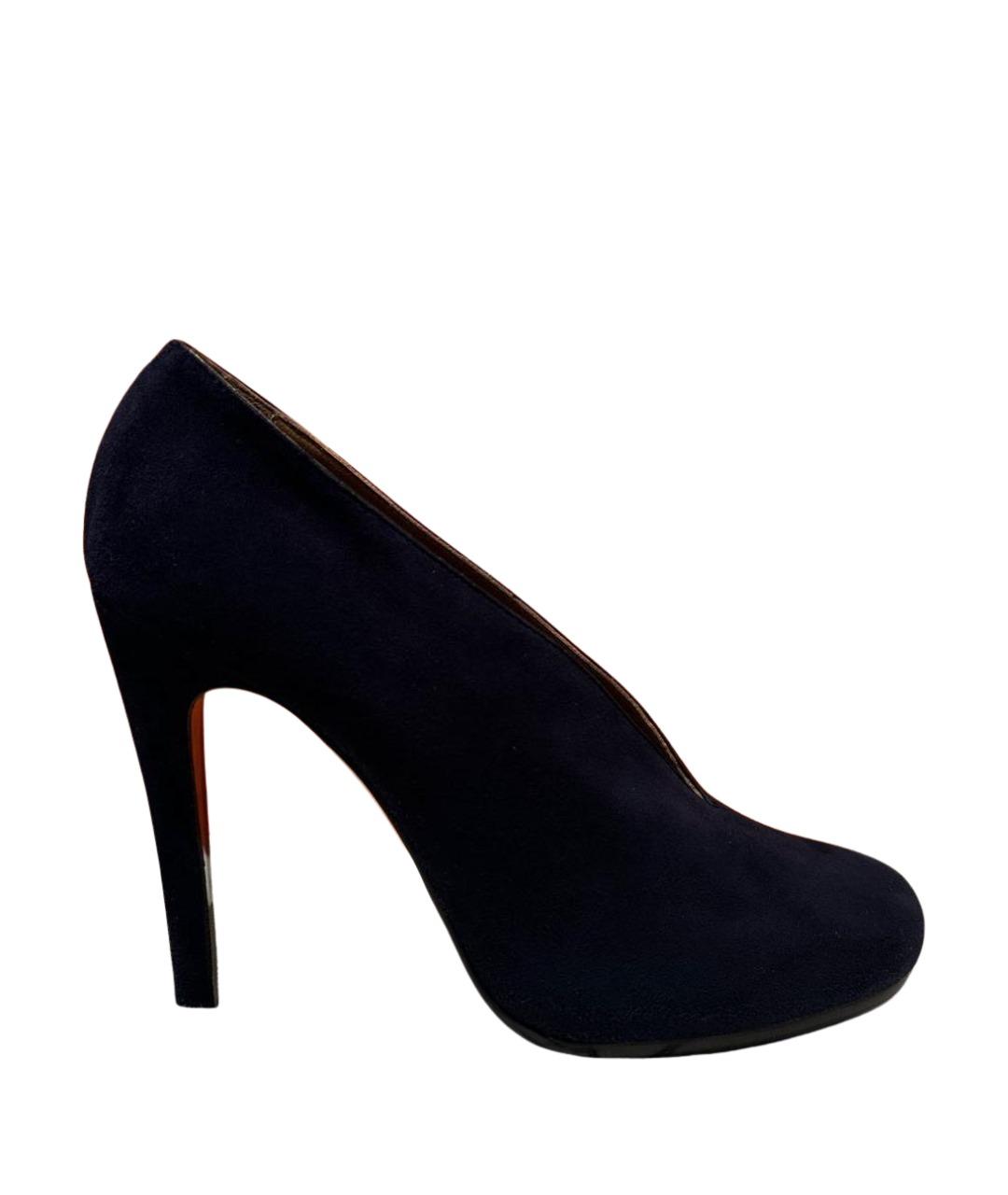HERMES Темно-синие замшевые туфли, фото 1
