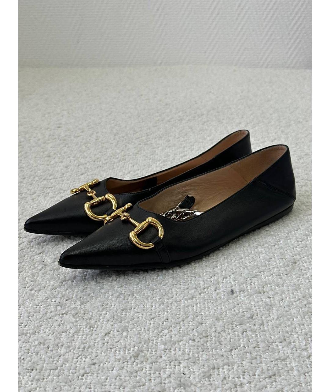 GUCCI Черные кожаные туфли, фото 4