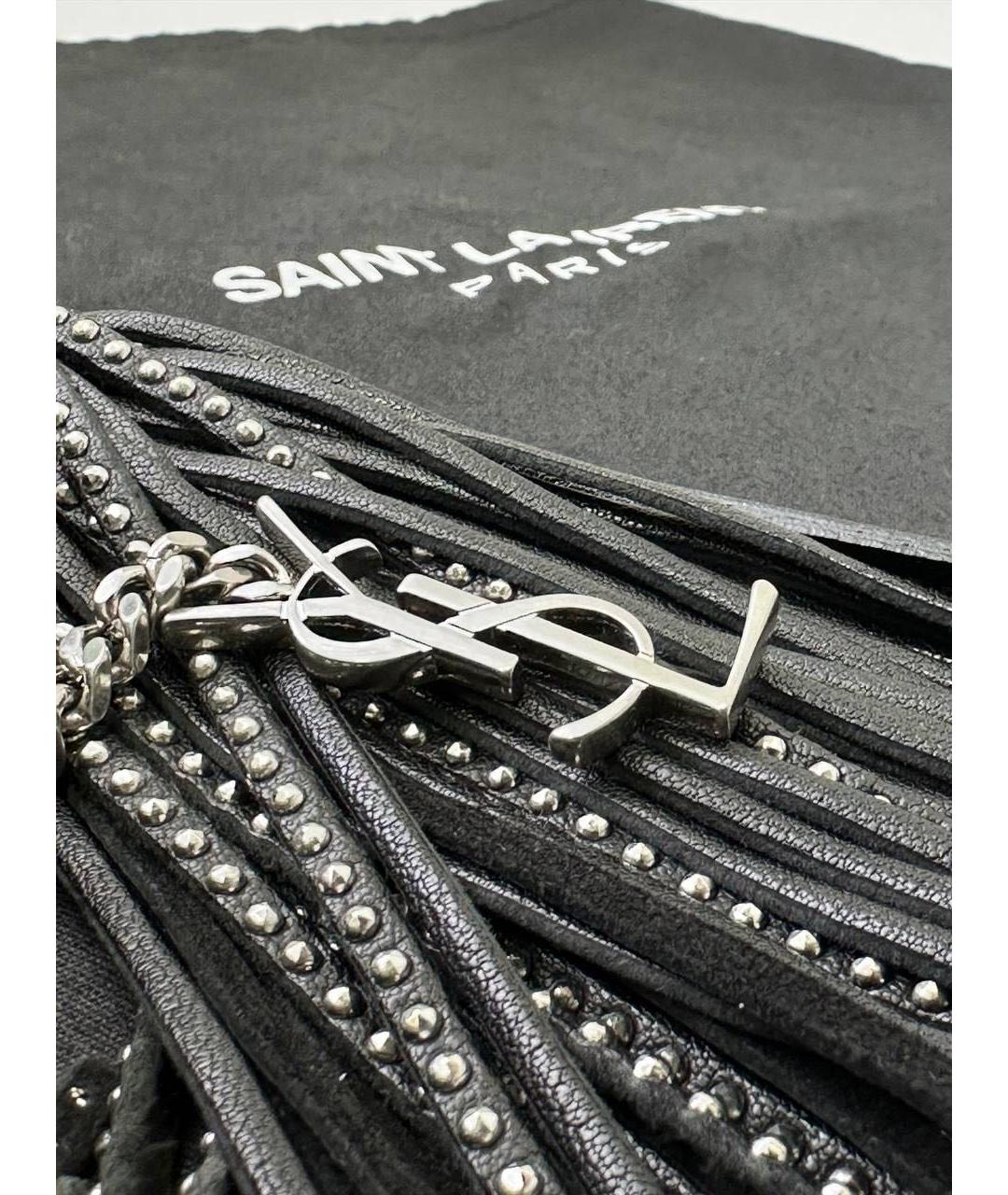 SAINT LAURENT Черная кожаная сумка через плечо, фото 5