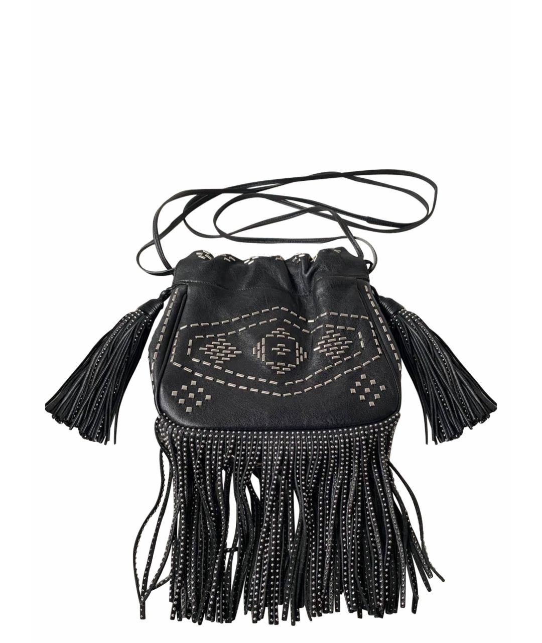 SAINT LAURENT Черная кожаная сумка через плечо, фото 1