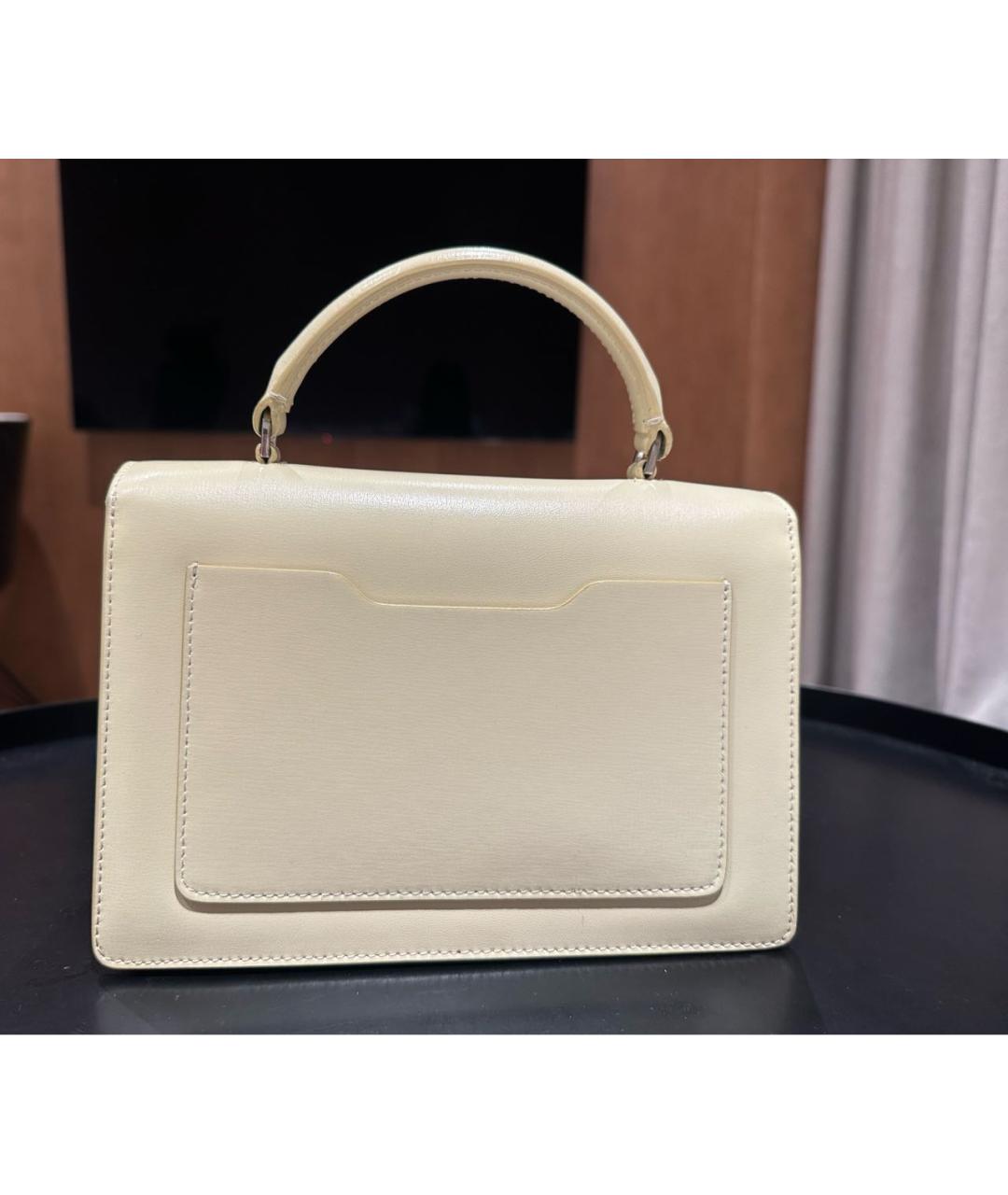 OFF-WHITE Желтая кожаная сумка с короткими ручками, фото 3