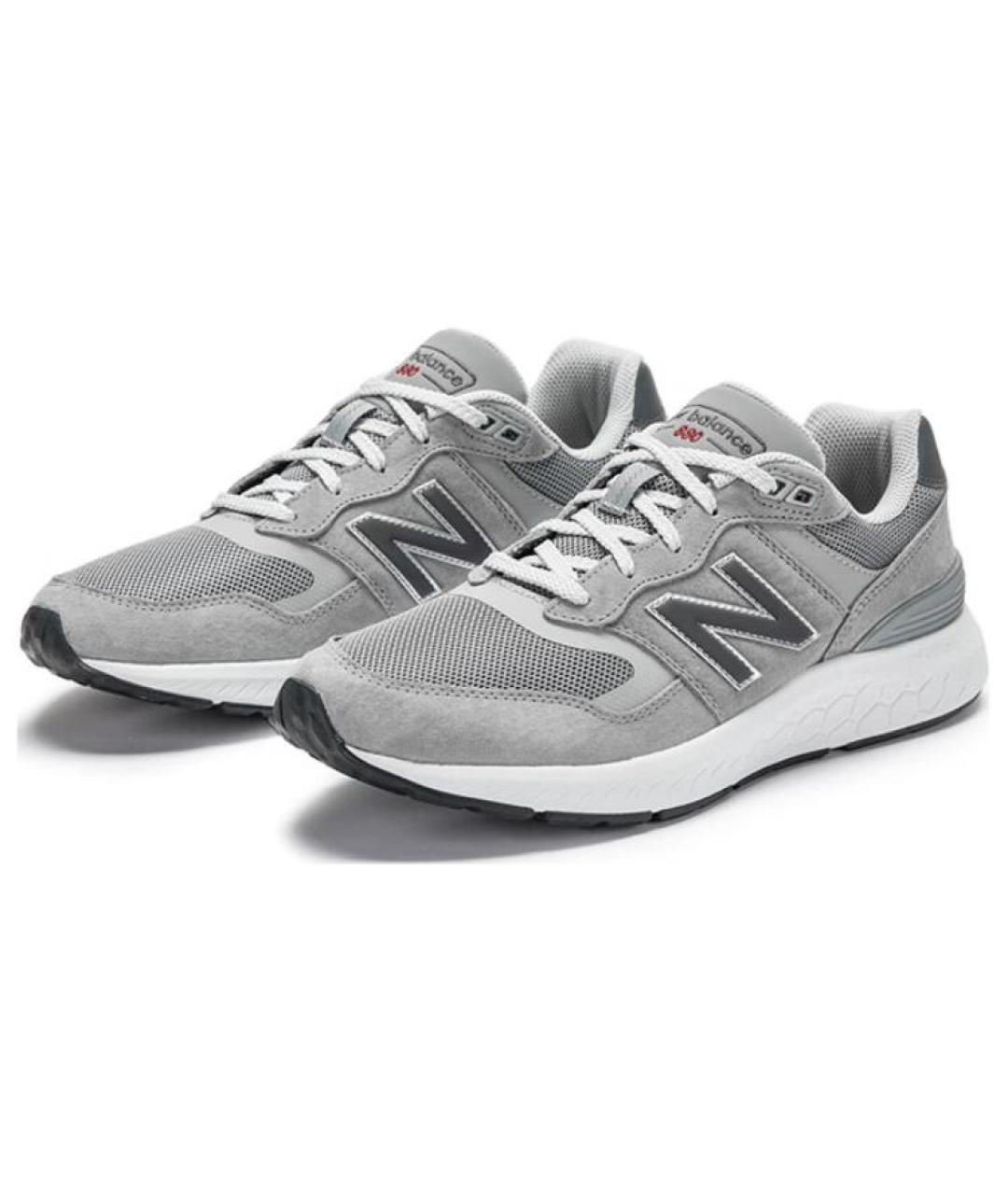 NEW BALANCE Серые замшевые низкие кроссовки / кеды, фото 3