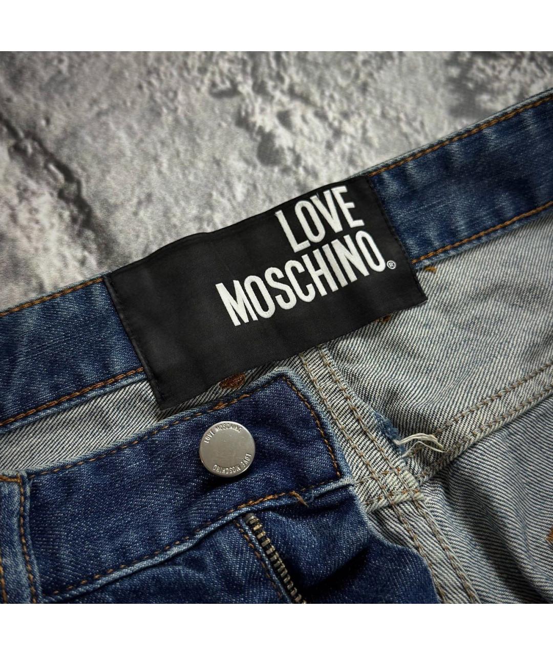 LOVE MOSCHINO Синие хлопковые джинсы, фото 4