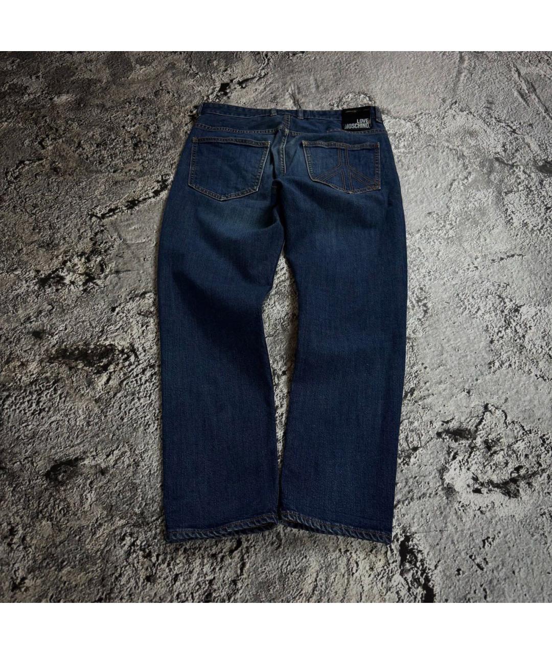 LOVE MOSCHINO Синие хлопковые джинсы, фото 2