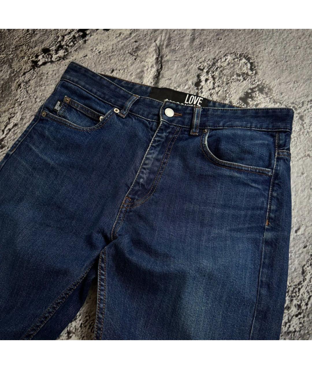 LOVE MOSCHINO Синие хлопковые джинсы, фото 3