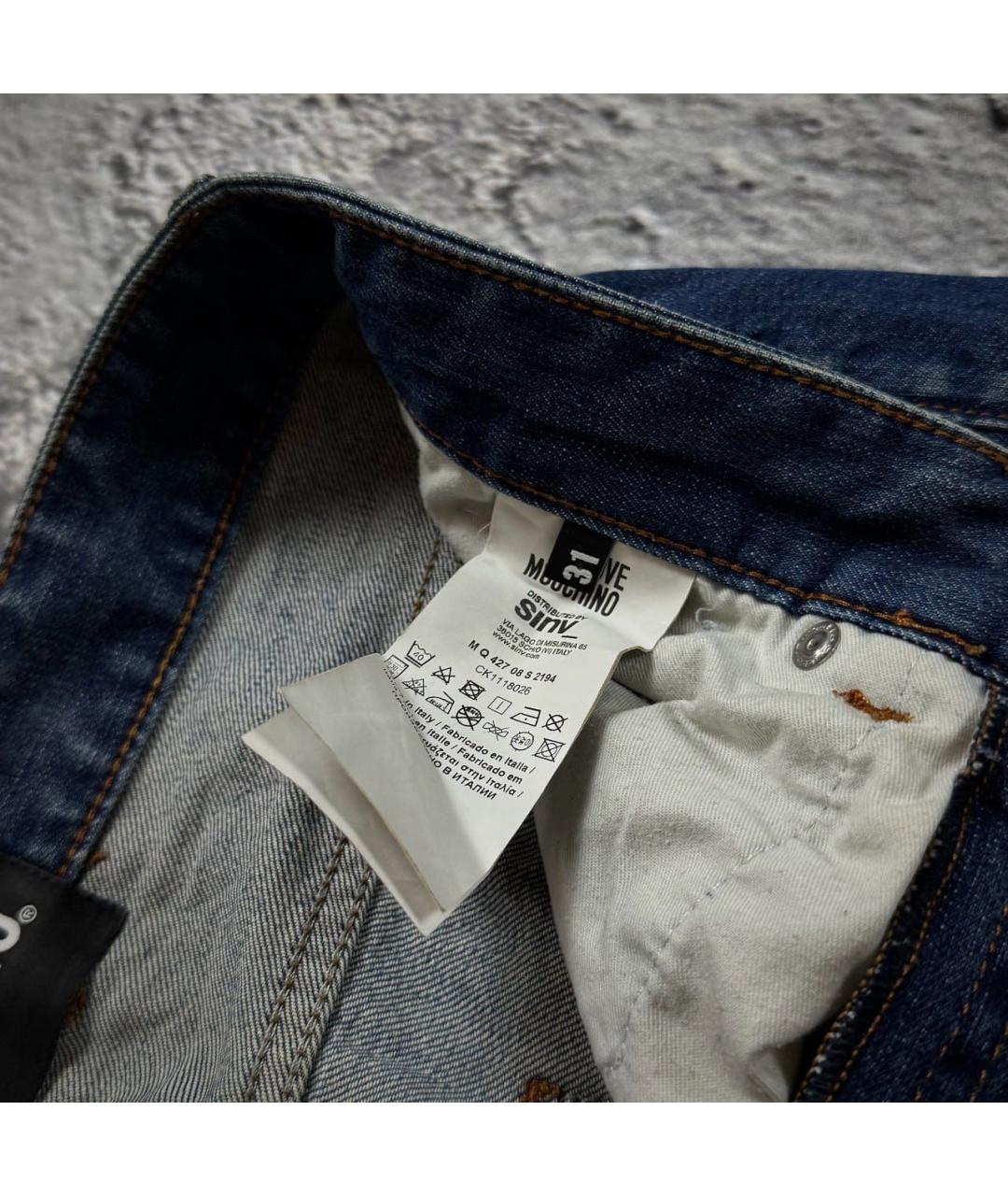 LOVE MOSCHINO Синие хлопковые джинсы, фото 5